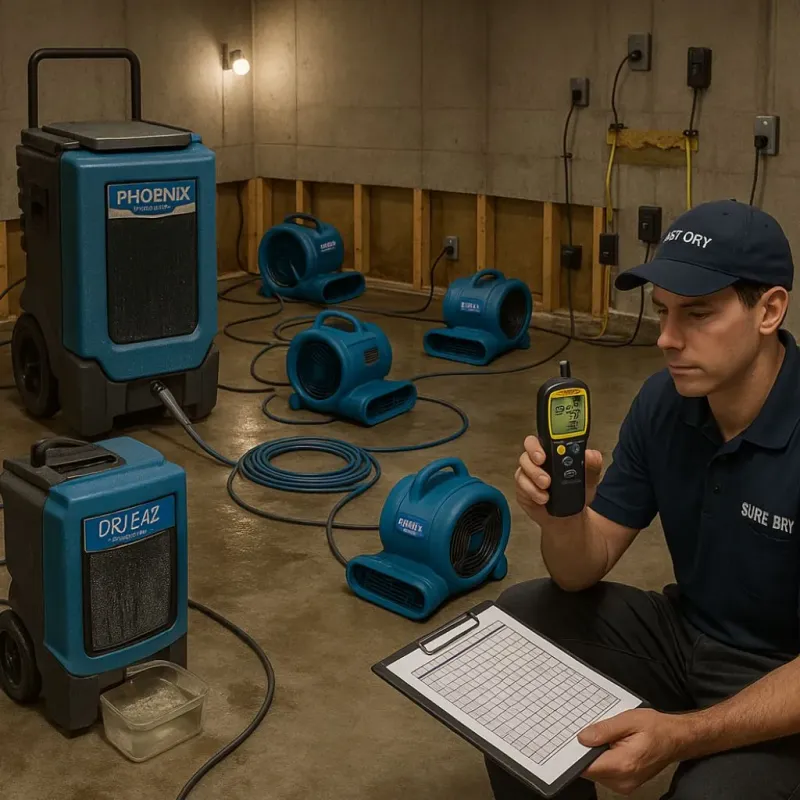 Structural Drying and Dehumidification process in Georgetown, OH